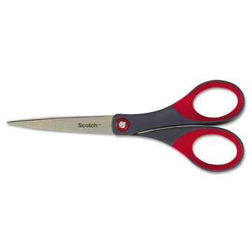 Scotch® Precision Scissors, 8" Long, 3.25" Cut Length, Gray-red Offset Handle freeshipping - TVN Wholesale